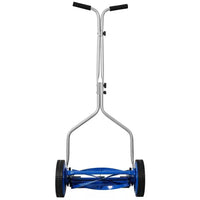 14 In. Blue Push Lawn Mower, Push Reel Lawn Mower