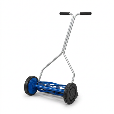 Push Reel Lawn Mower Built for Quiet Cutting, 14-Inch Width, Steel Blades, Cushioned Handle