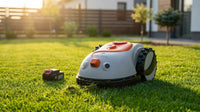 Robotic Lawn Mower Grass Cutter Robot Smart without Boundary Wire 4.0Ah Removable Battery Visual Sensor for Small Garden 200Sqm — Lifestyle
