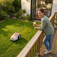 Robotic Lawn Mower Grass Cutter Robot Smart without Boundary Wire 4.0Ah Removable Battery Visual Sensor for Small Garden 200Sqm — Lifestyle