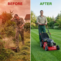 Self Propelled Lawn Mower, 141 Cc Gas Engine Lawn Mower, Push Lawn Mower with 50L Grass Tank — Before & After