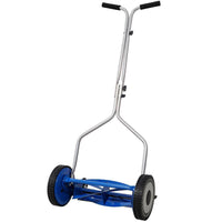 14 In. Blue Push Lawn Mower, Push Reel Lawn Mower