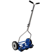14 In. Blue Push Lawn Mower, Push Reel Lawn Mower