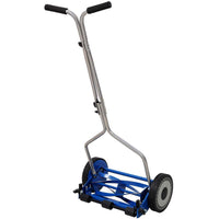 14 In. Blue Push Lawn Mower, Push Reel Lawn Mower